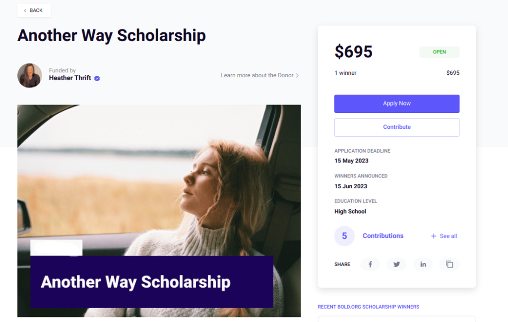 Another Way Scholarship