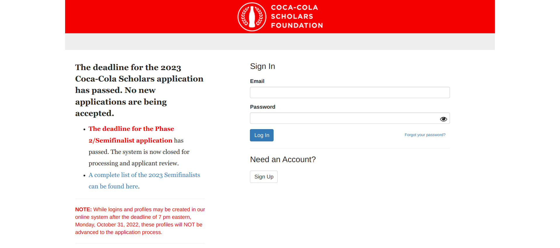 Coke Scholarship 2023 Application Portal