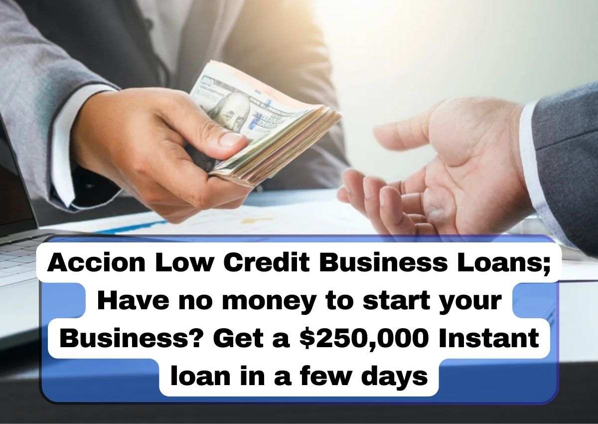 Accion Low Credit Business Loans; Have no money to start your Business? Get a $250,000 Instant loan in a few days