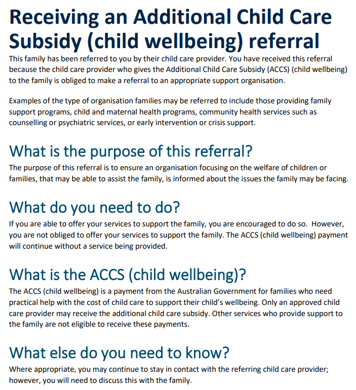 Additional Child Care Subsidy in Australia eligibility